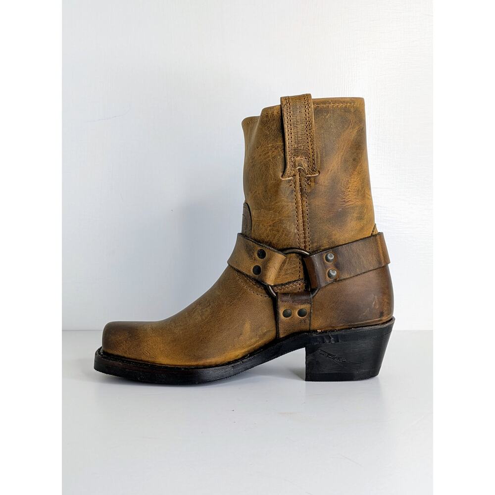 Frye Harness 8R Boots 6.5 Dark Brown Leather Ankle NWT Box 77455 Cognac DBN VGC - Picture 7 of 14